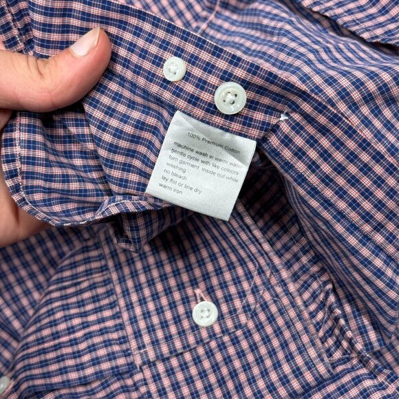 Spier & Mackay Dress Shirt Purple Check Long Sleeve Button Down Cotton 16 Large - Picture 10 of 12